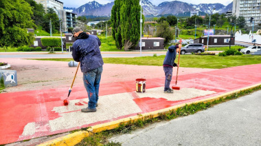 Se avanza con los trabajos de puesta en valor en el Paseo de las Rosas y otros sectores