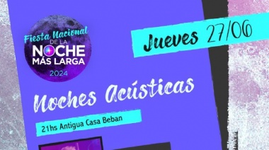 La Municipalidad de Ushuaia llevará adelante una nueva jornada de “Noches Acústicas” en la Antigua Casa Beban este jueves 27