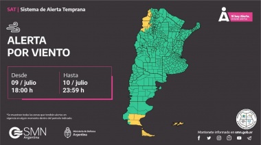 Sigue vigente el Alerta Amarillo por vientos intensos