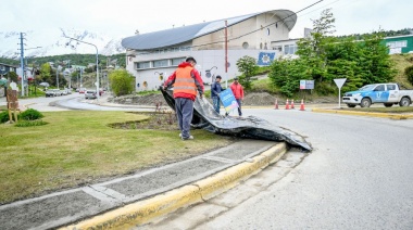 Se reacondicionó las veredas de la rotonda del Polivalente