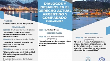 Prestigiosos juristas disertarán en la Jornadas “Diálogos y desafíos en el Derecho actual argentino y comparado”