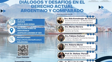 Prestigiosos juristas disertarán en la Jornadas “Diálogos y desafíos en el Derecho actual argentino y comparado”