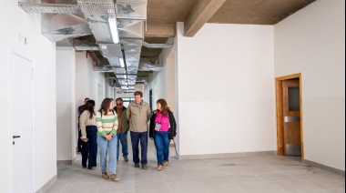 La obra del nuevo edificio de la nueva Escuela N°40 de Ushuaia se encuentra en su etapa final