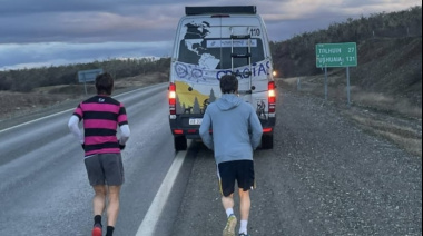 Federico corrió 40km en la segunda jornada de carrera y el martes después del mediodía llega a Tolhuin