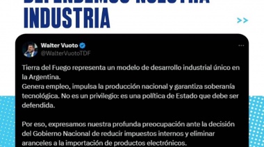Vuoto salió en defensa de la industria fueguina y cuestionó la quita de aranceles