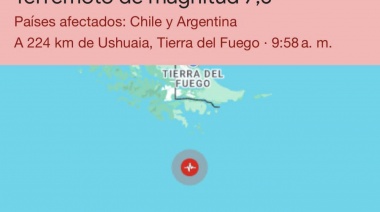 Se registró fuerte sismo en el Drake y se sintió en Tierra del Fuego