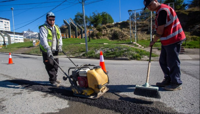Operativo de puesta en valor en distintos sectores de Ushuaia