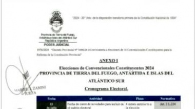 Difunden cronograma electoral para las elecciones de Convencionales Constituyentes 2024
