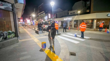 Avanzan las tareas de limpieza y pintura en la zona céntrica