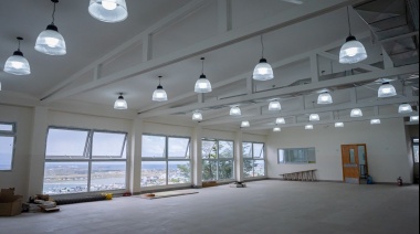 La obra del nuevo edificio de la nueva Escuela N°40 de Ushuaia se encuentra en su etapa final