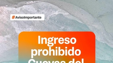 Se prohíbe el ingreso a las cuevas de hielo del Glaciar Vinciguerra durante todo el año
