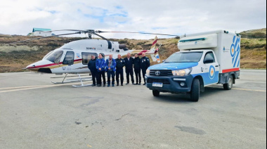 Se realizó la primera aeroevacuación sanitaria oficial con el helicoptero Bell 427