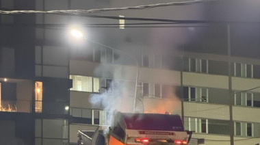 Principio de incendio en un camión de recolección de residuos gastronómicos