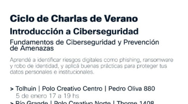 Inscripciones abiertas al ciclo de charlas en introducción a la ciberseguridad