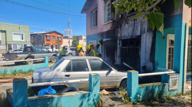 Incendio en Río Grande: un taller mecánico resultó afectado