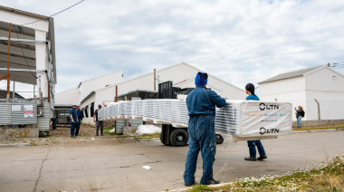 Avanza la construcción del gimnasio del Colegio Soberanía Nacional con la llegada de nuevos materiales