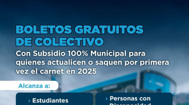 Desde marzo se podrá tramitar en Ushuaia el boleto estudiantil gratuito de colectivo