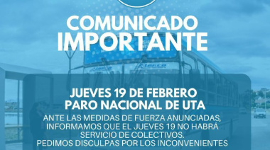 Se informa los alcances del paro nacional en el transporte público de pasajeros