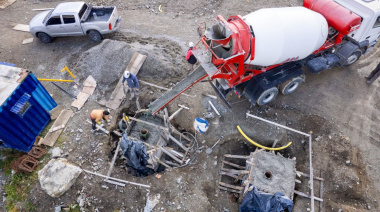 Se realiza el hormigonado donde funcionará el nuevo puesto de control de Ushuaia