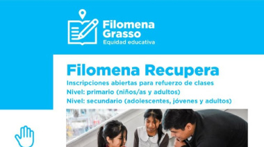 El Programa Municipal “Filomena Recupera” comenzará sus clases este 25 de febrero