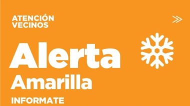 Alerta amarilla por nevadas intensas para la noche del lunes y la jornada del martes