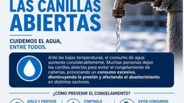 Se solicita un uso responsable del agua potable durante el invierno