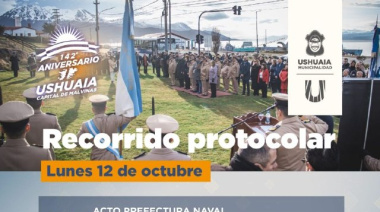 Ushuaia celebra su 142° aniversario con el desfile cívico-militar y una gran paella popular