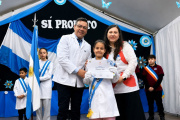 Una estudiante de base esperanza realizó su promesa de lealtad a la Bandera