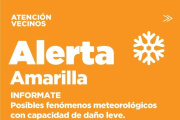 Alerta amarilla por nevadas intensas para la noche del lunes y la jornada del martes
