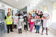 Celebran el Día del Camino y la Educación vial con una jornada de trabajo en la Ruta Nº3 y una charla de concientización en la escuela Rural Nº6