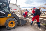 Se continúa con trabajos de mejoramiento urbano en distintos sectores de Ushuaia